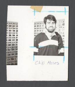 Students, individuals - Chip Moses in front of student mailboxes