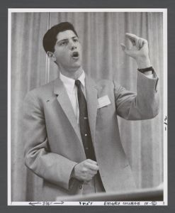 Debate Team - John Isaacson, a Dartmouth College student, participating in the final round of debate with Georgetown University