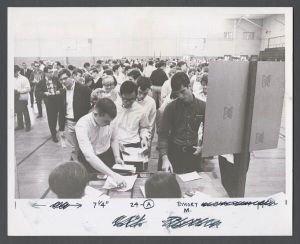 Registration - Students line up to register