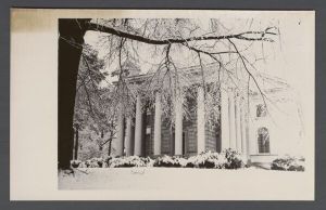 Unusual weather on campus - Unidentified building in snow