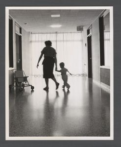 Egleston Children's Hospital (Pediatric Teaching Affiliate) - Mother and child walking down hallway