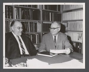 Law School - Law professors in library