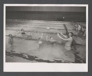 Faculty and staff, groups - Dean of the Candler School of Theology William Cannon swimming with family of Mack Stokes, Associate Dean of the Candler School of Theology
