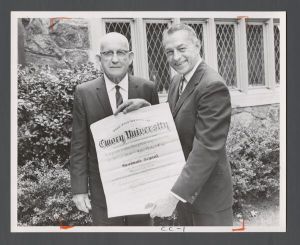 Administrators - Emory President Sanford Atwood awarding a Masters of Arts degree to John Buford Cain