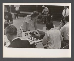 Students, groups, 1970s - Student registering for classes