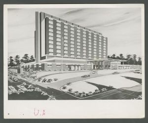 Off-Campus Buildings - Architectural drawing of the Atlanta VA Hospital
