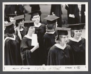 Commencement 1965 - Graduates waiting in line