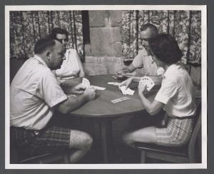 Faculty Camp - Two couples play cards