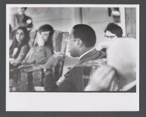Faculty and staff, groups - Student Personnel Advisor Marvin S. Arrington speaking to a group of people in a meeting