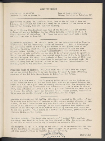 Administrative Bulletin, 1948-12-03
