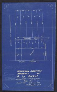 Real estate map for subdivision of property of G. W. Davis, Land Lot 487, Cobb County, Georgia