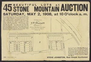 Real estate map of fourty-five lots for sale, Stone Mountain, DeKalb County, Georgia