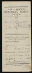 Money order contract for 108 dollars signed by James M. McMillan, John Hill Watkins son-in-law, for the purchase of wagons