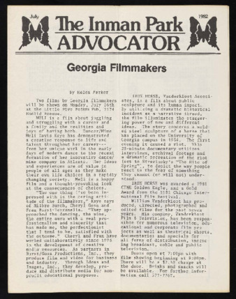 Inman Park Advocator (Atlanta, Georgia), July 1982