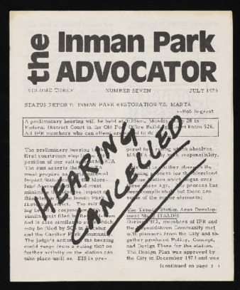 Inman Park Advocator (Atlanta, Georgia), July 1975