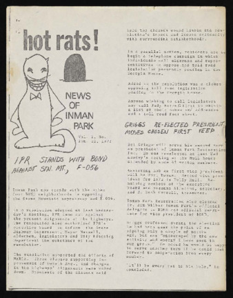 Hot Rats! News of Inman Park, January 22, 1972