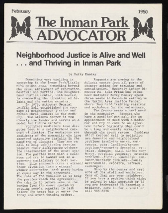 Inman Park Advocator (Atlanta, Georgia), February 1980