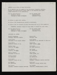 Four days in May, 1969, Materials regarding the student demonstrations at Emory between May 25th and 28th, 1969