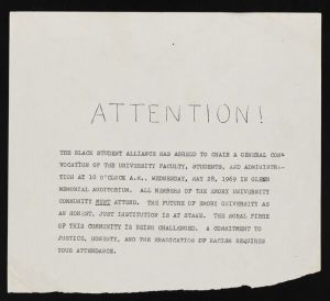 Four days in May, 1969, Materials regarding the student demonstrations at Emory between May 25th and 28th, 1969