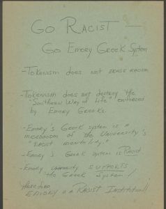Four days in May, 1969, Materials regarding the student demonstrations at Emory between May 25th and 28th, 1969