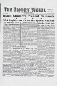 Four days in May, 1969, Materials regarding the student demonstrations at Emory between May 25th and 28th, 1969