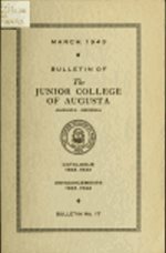 Bulletin of the Junior College of Augusta 1942-1943