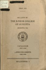 Bulletin of the Junior College of Augusta 1927-1928
