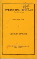 Georgia Marble Confidential Price List, January 1, 1960