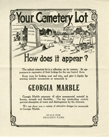 Georgia Marble advertisement template, "Your Cemetery Lot"