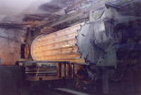 View of marble column in process for Allen Memorial Medical Library, Cleveland, Ohio
