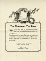 Georgia Marble advertisement template, "The Monument You Erect"