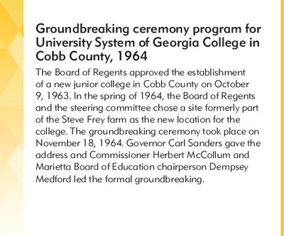 Artifact labels from "Two Schools, One University: The History of Kennesaw State University and Southern Polytechnic State University"
