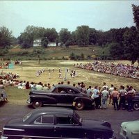 May Day Celebration at the Flats, circa 1950 (colorized)