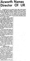 "Acworth Names Director of UR," urban renewal article, circa 1960s
