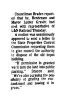 Depot removal article, 1969