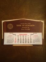 Bank of Acworth January 1966 Calendar