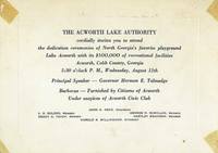 Invitation to dedication of Lake Acworth Beach, August 12, 1953