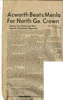 "Acworth Beats Menlo for North Georgia Crown," newspaper article