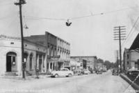View of Main Street, the Old Post Office on the left, Acworth, Georgia