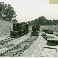 Diesel engines on railroad tracks