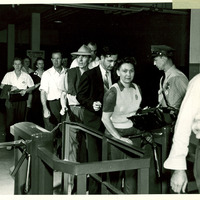 Headhouse security checkpoint during shift change