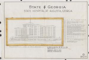 Augusta State Hospital Complex. Perspective view of main building