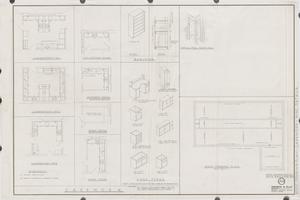 New Laboratory at the White Male Rivers Building, Milledgeville State Hospital. Case work and roof framing plan