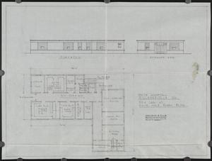 New Laboratory at the White Male Rivers Building, Milledgeville State Hospital. Elevations and floor plan