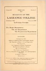Bulletin of The LaGrange College, LaGrange, Georgia, February 1912