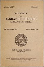 Bulletin of LaGrange College, LaGrange, Georgia, Catalogue Number 1919-1920