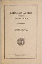 LaGrange College Bulletin, LaGrange, Georgia, Catalogue 1934-1935, Announcements 1935-1936 (Annual Catalogue)