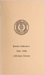 [LaGrange College] Bulletin Addendum, LaGrange, Georgia, 1999-2000, September 1999