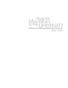 From the Mansion to the University: a History of Armstrong Atlantic State University, 1935-2010