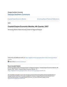 Coastal Empire Economic Monitor, 4th Quarter, 2007